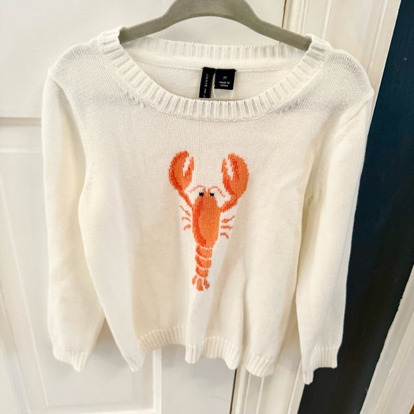 Janie and Jack Other - Janie and Jack White Sweater with Orange Lobster 2t NWT